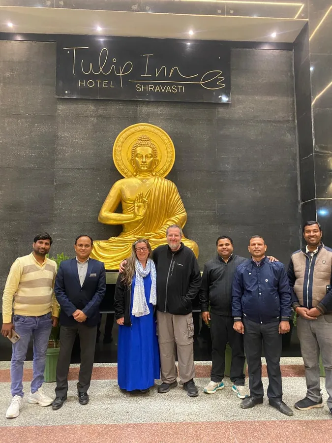 Visitors with Pankaj at an international hotel
