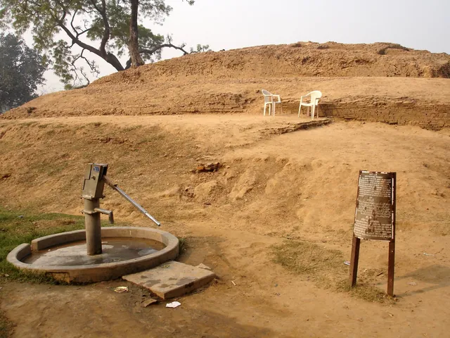 Ancient brick stupa remains at Pava, associated with Cunda’s house and the Buddha’s final meal